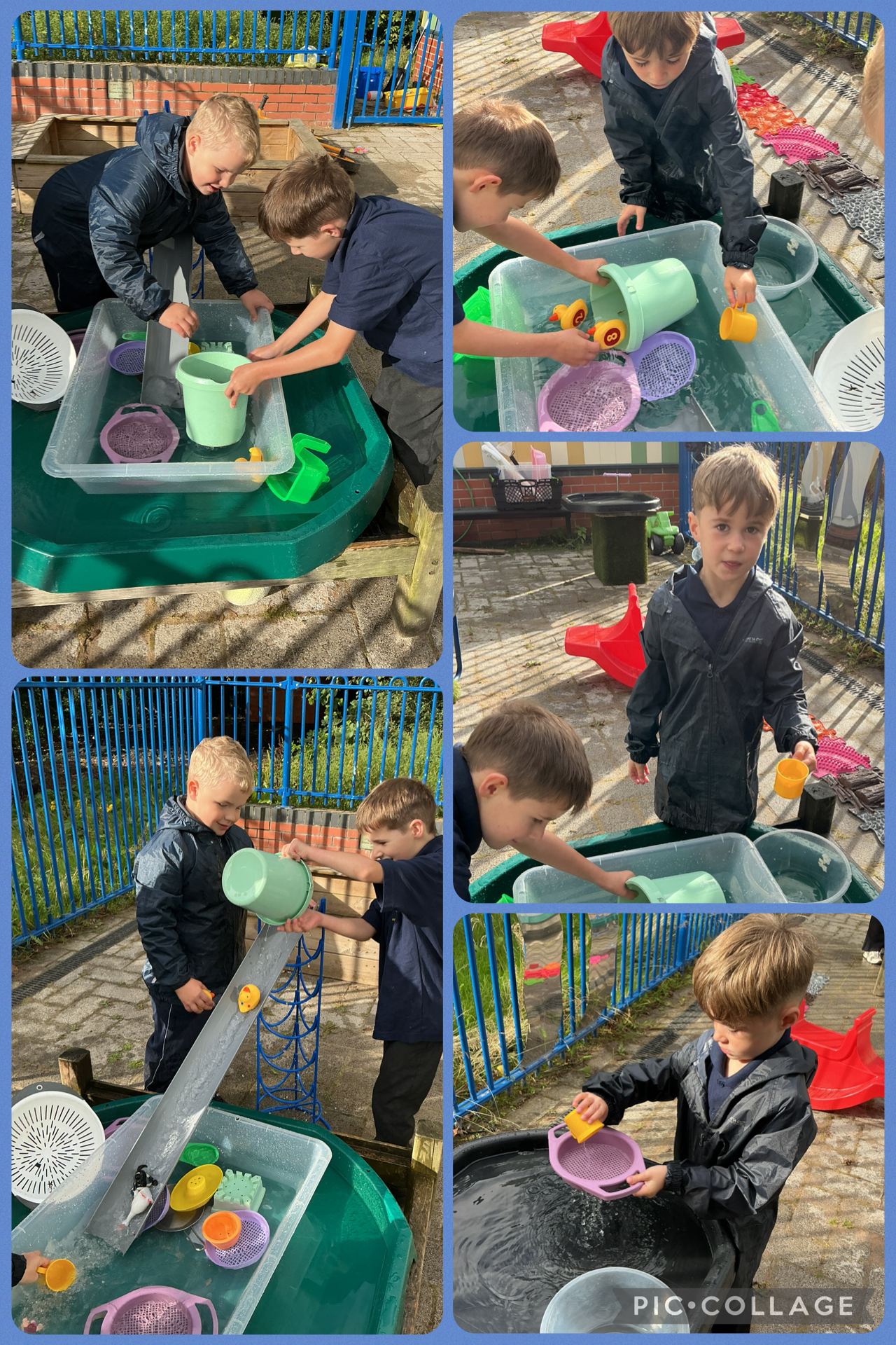 Image of Water play team work 