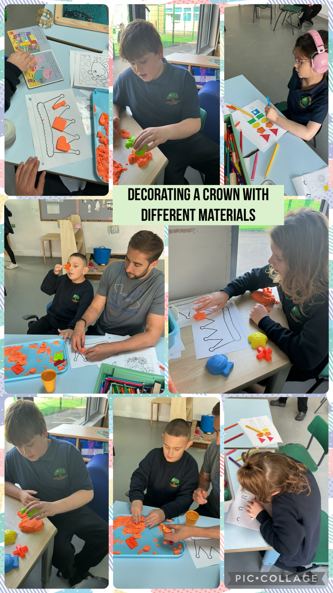 Image of Decorating a crown with different materials