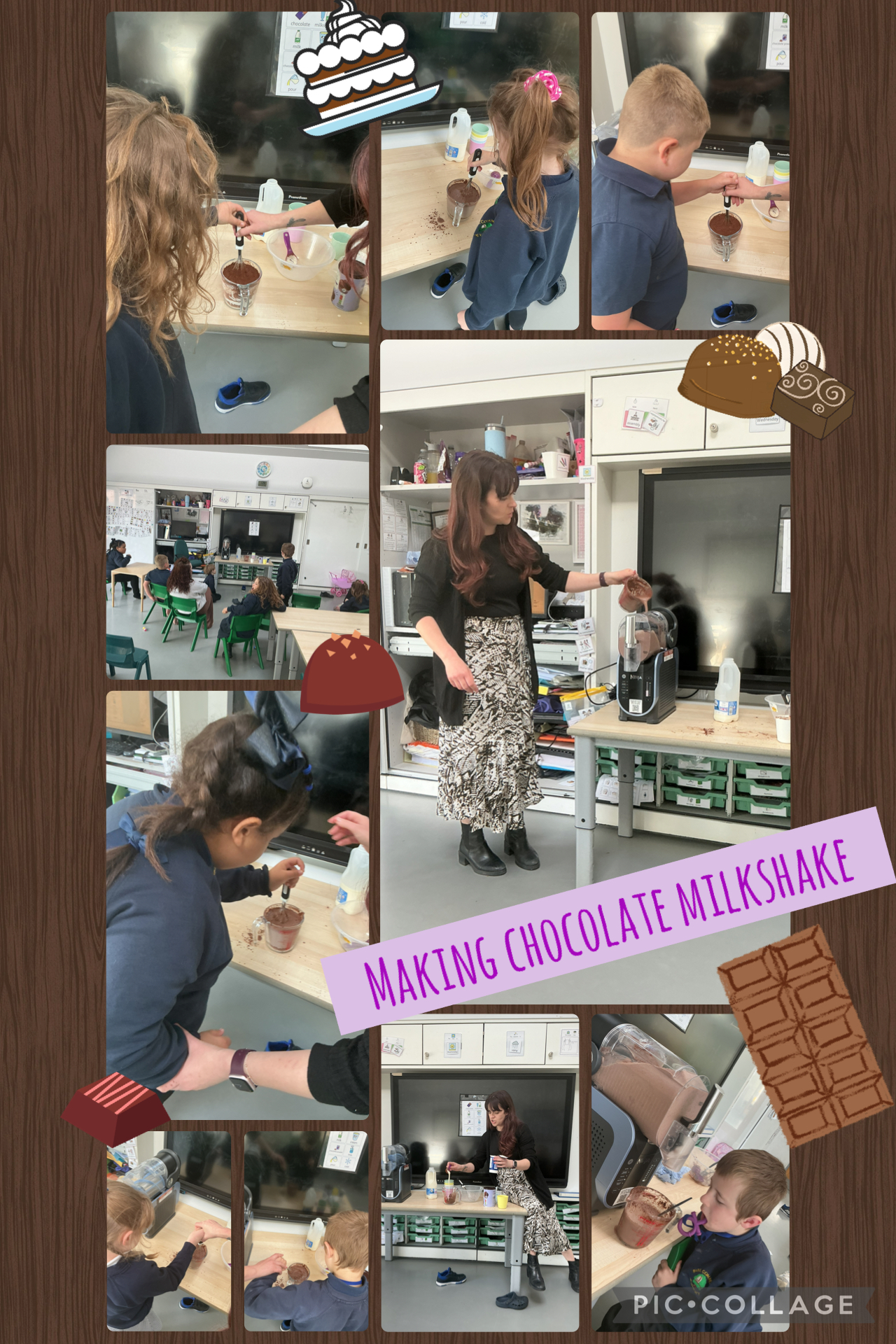 Image of Making chocolate milkshake 