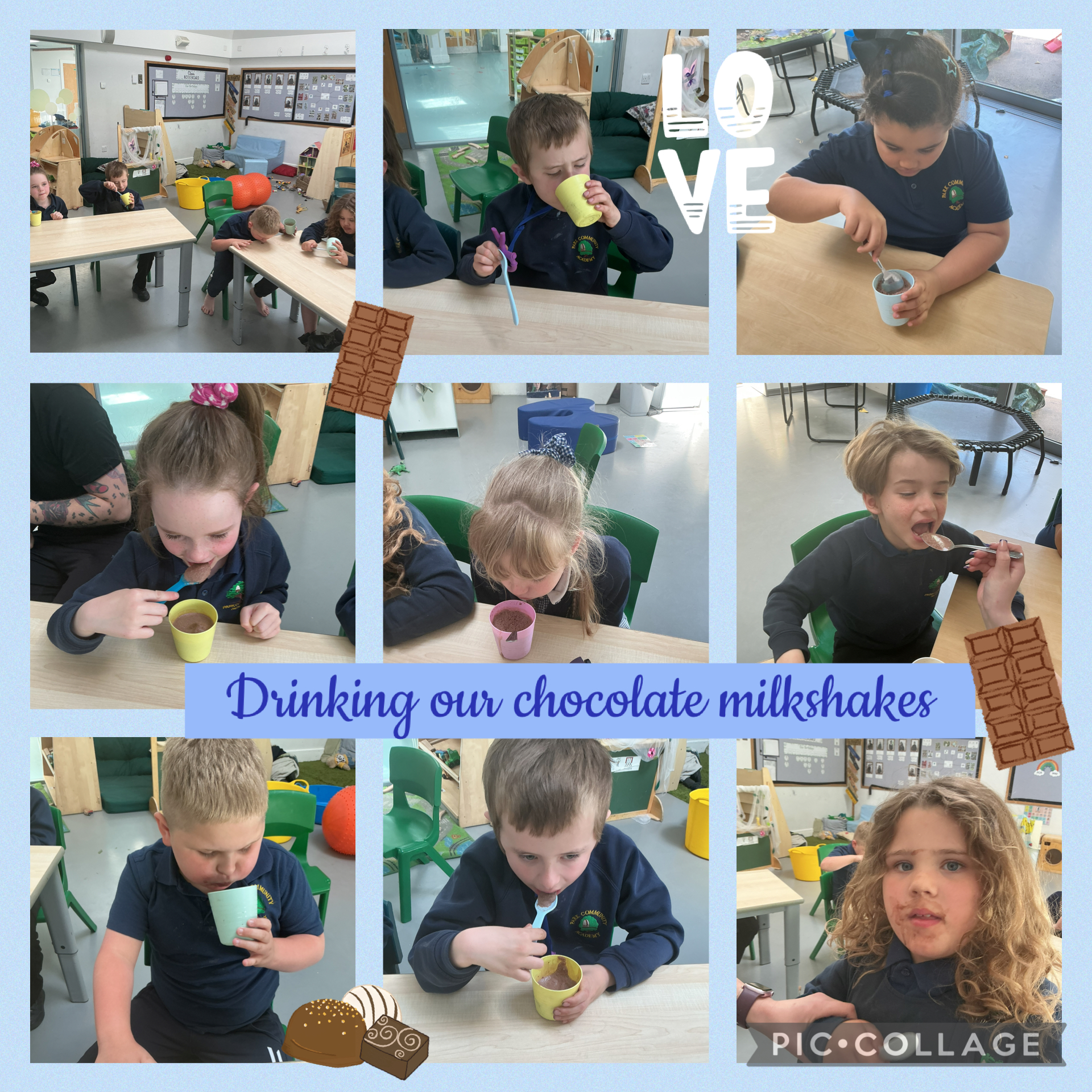 Image of Drinking our chocolate milkshakes 