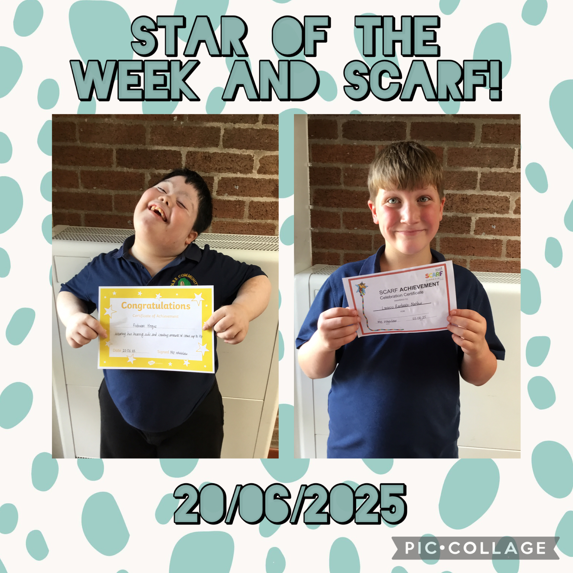 Image of Star Of The Week and SCARF!