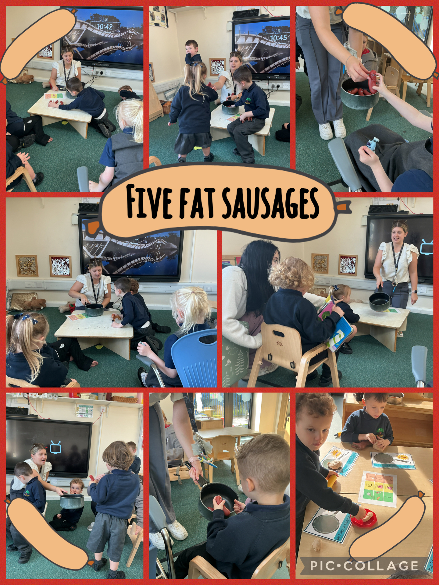 Image of 5 fat sausages