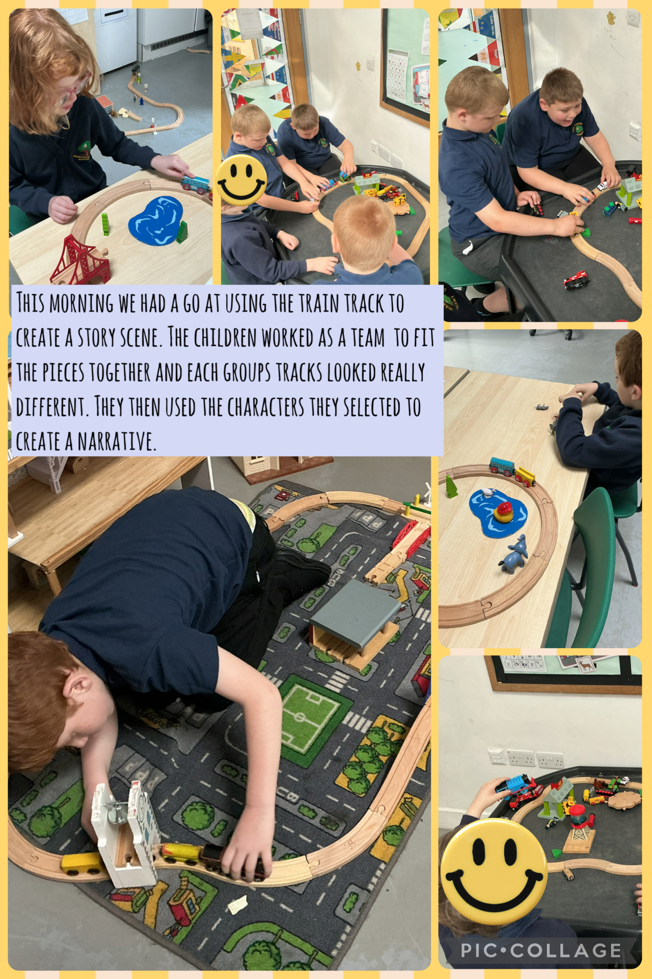 Image of Creating a story scene using small world materials