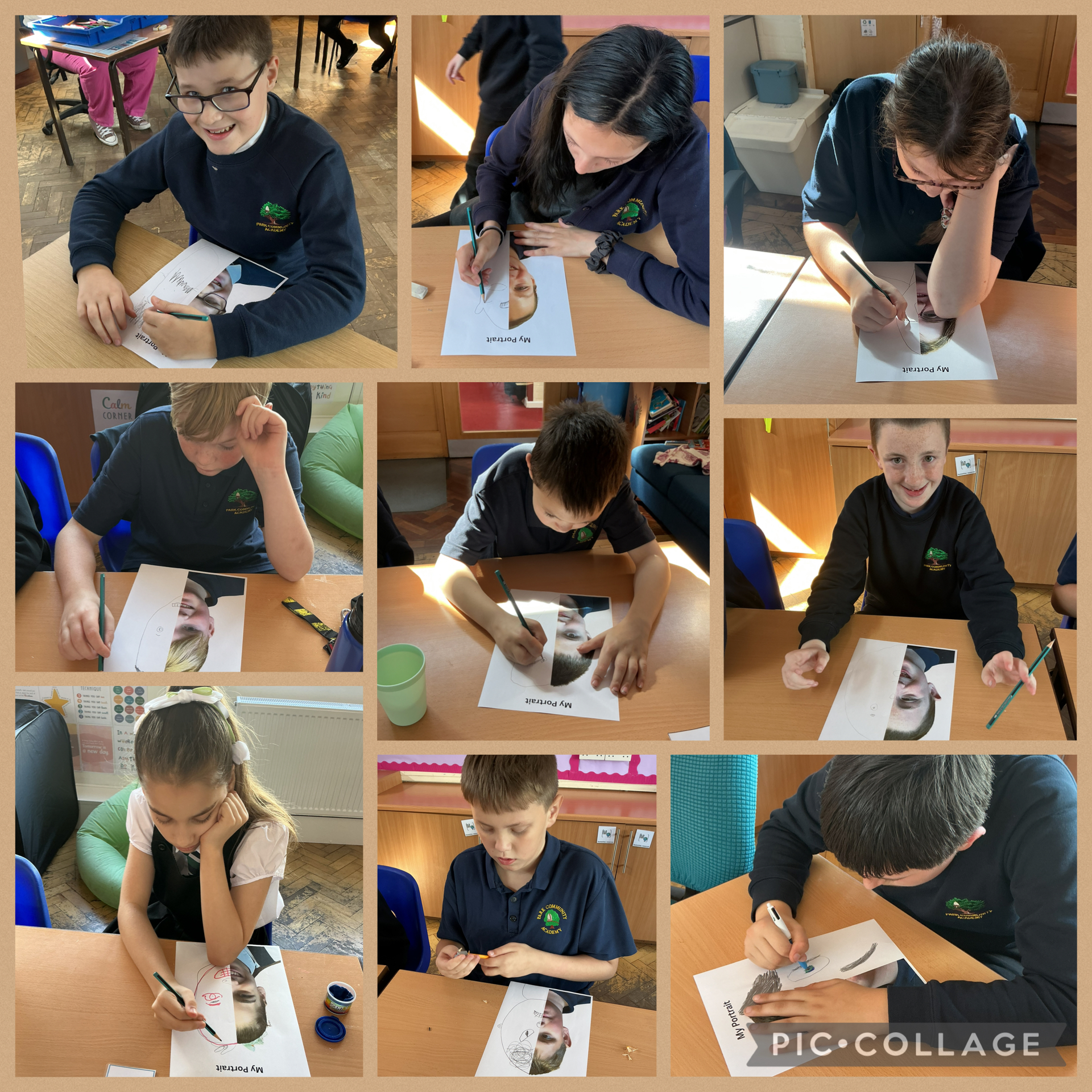 Image of Using our artistic skills for our self portrait 