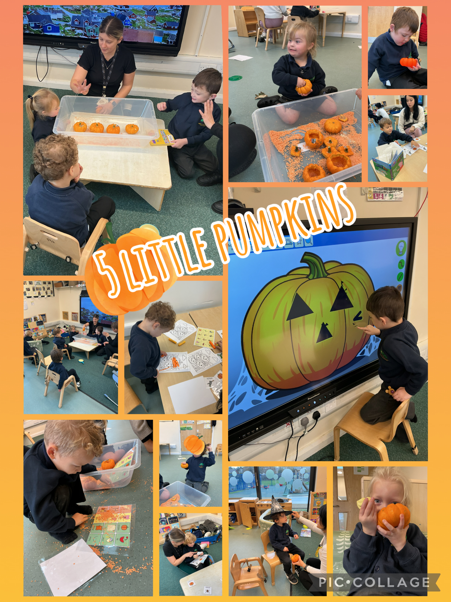 Image of 5 little pumpkins