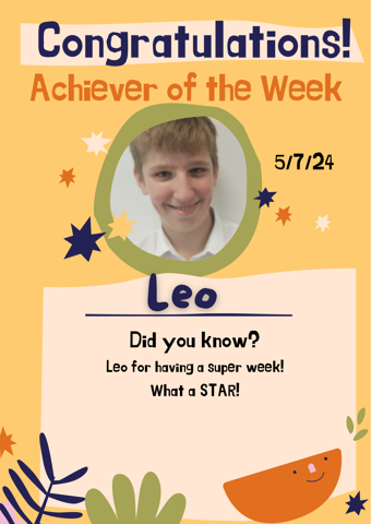 Image of 3T’s Achiever this Week!