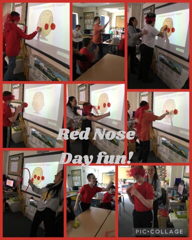 Today in 3N we have been having lots of fun doing some Red Nose Day activities! We played pin the Red Nose on Mr Happy and played some games with hoops and beanbags. 3N love comic relief!