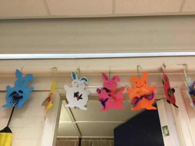 Image of Easter decorations for 3Cs classroom. 