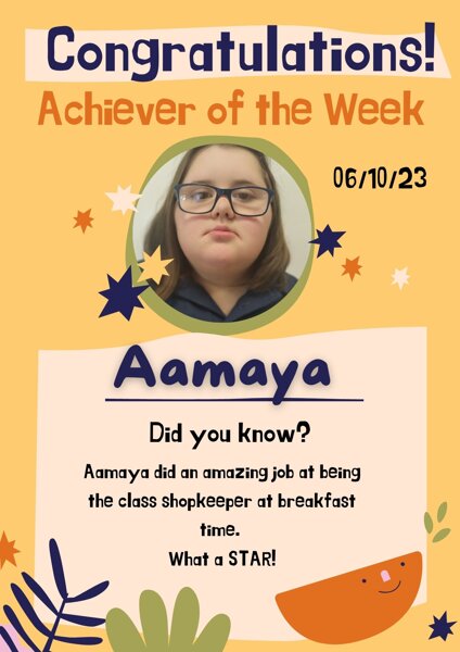 Image of Achiever of the Week! 