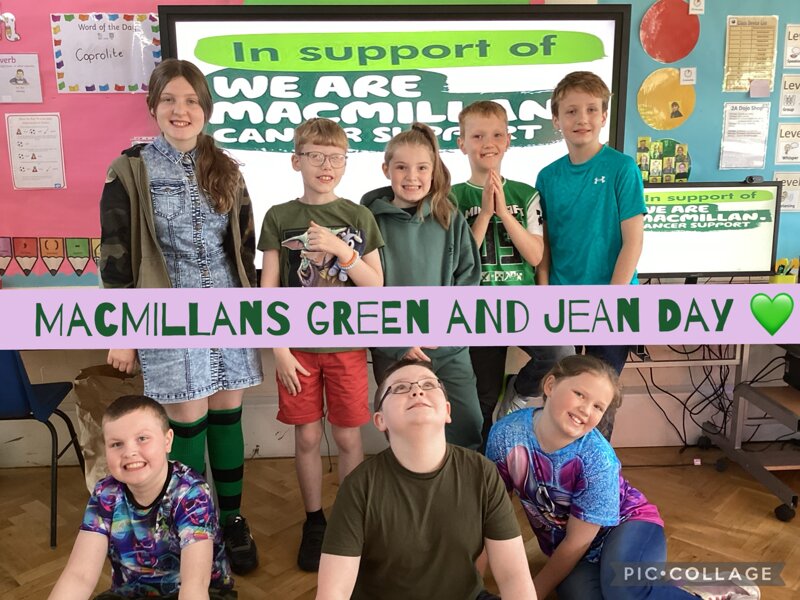 Image of Macmillan's green and jeans day