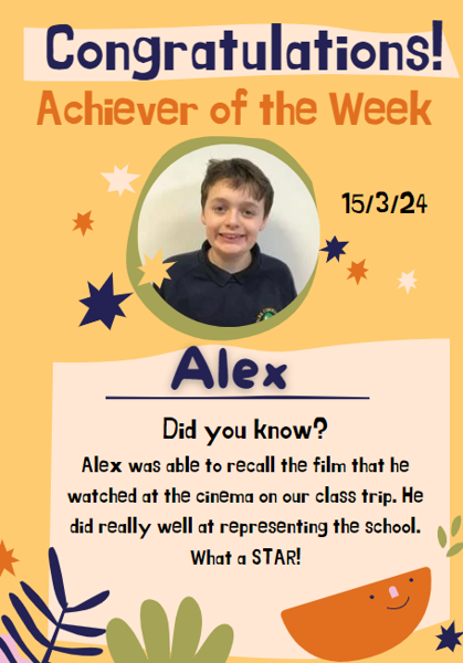 Image of Achiever of the Week!