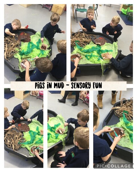 Image of Pigs in mud - sensory fun 