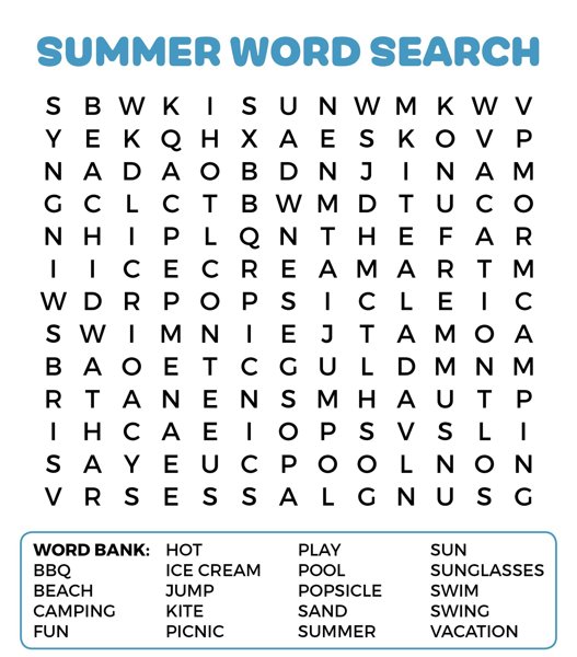 Word Search Park Community Academy