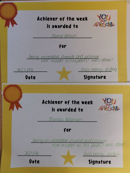 Image of 3s achiever's of the week