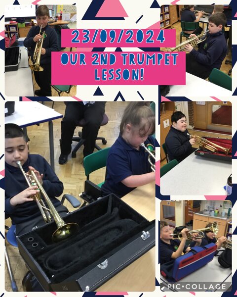 Image of 2W’s 2nd trumpet lesson!