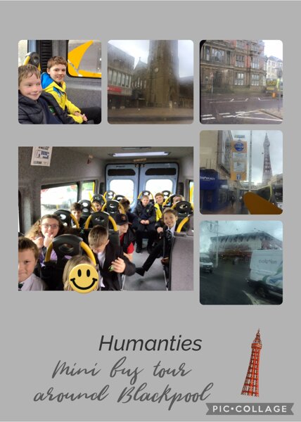 Image of Humanities bus tour around Blackpool 