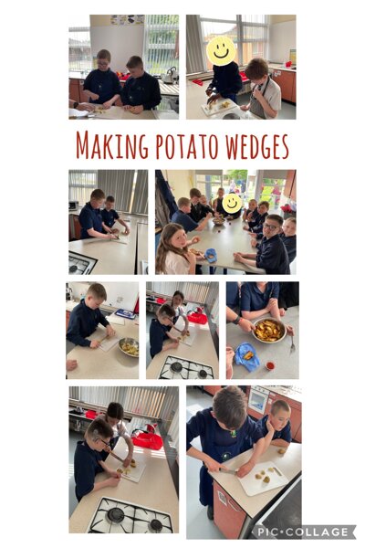 Image of Making potato wedges 