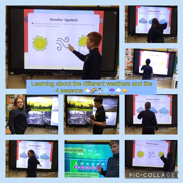 Image of Learning about the different types of weather and the 4 seasons.