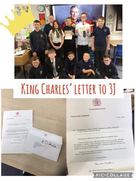 Image of King Charles’ letter to 3J