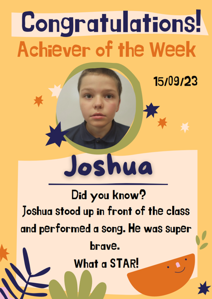 Image of Achiever of the Week!