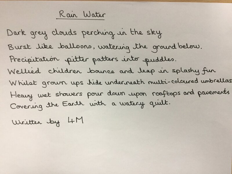 Image of Collaborative 'rain' poem by 4M