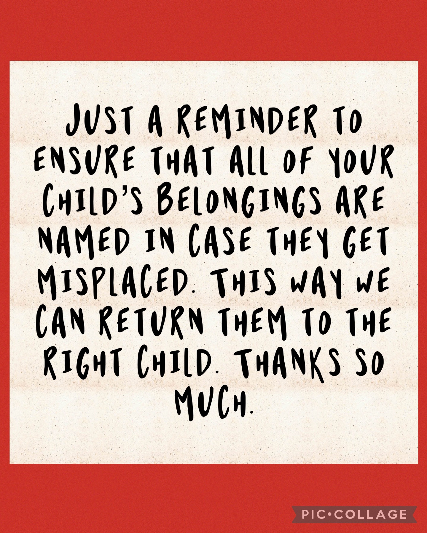 Image of Reminder for all parents 