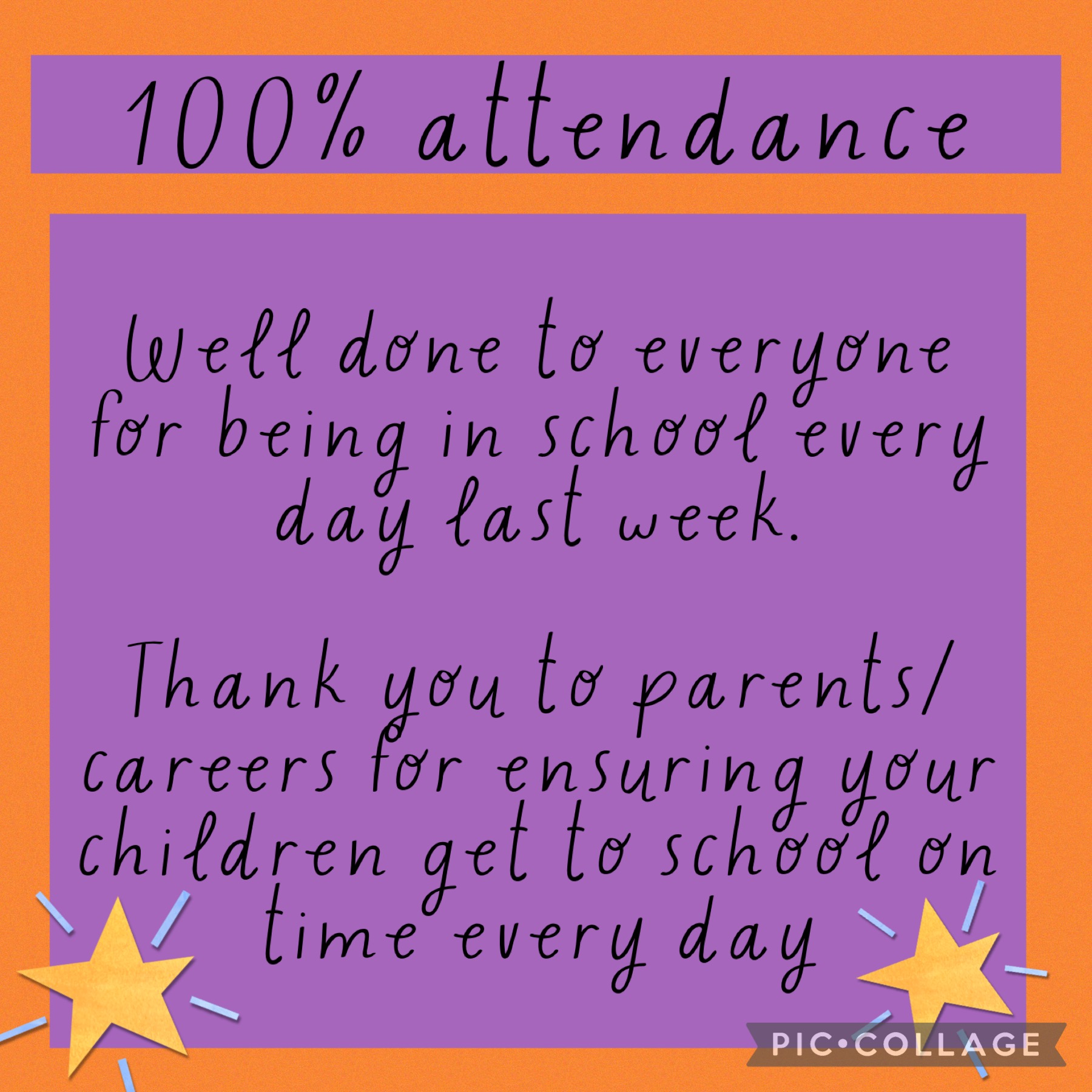 Image of 100% attendance 