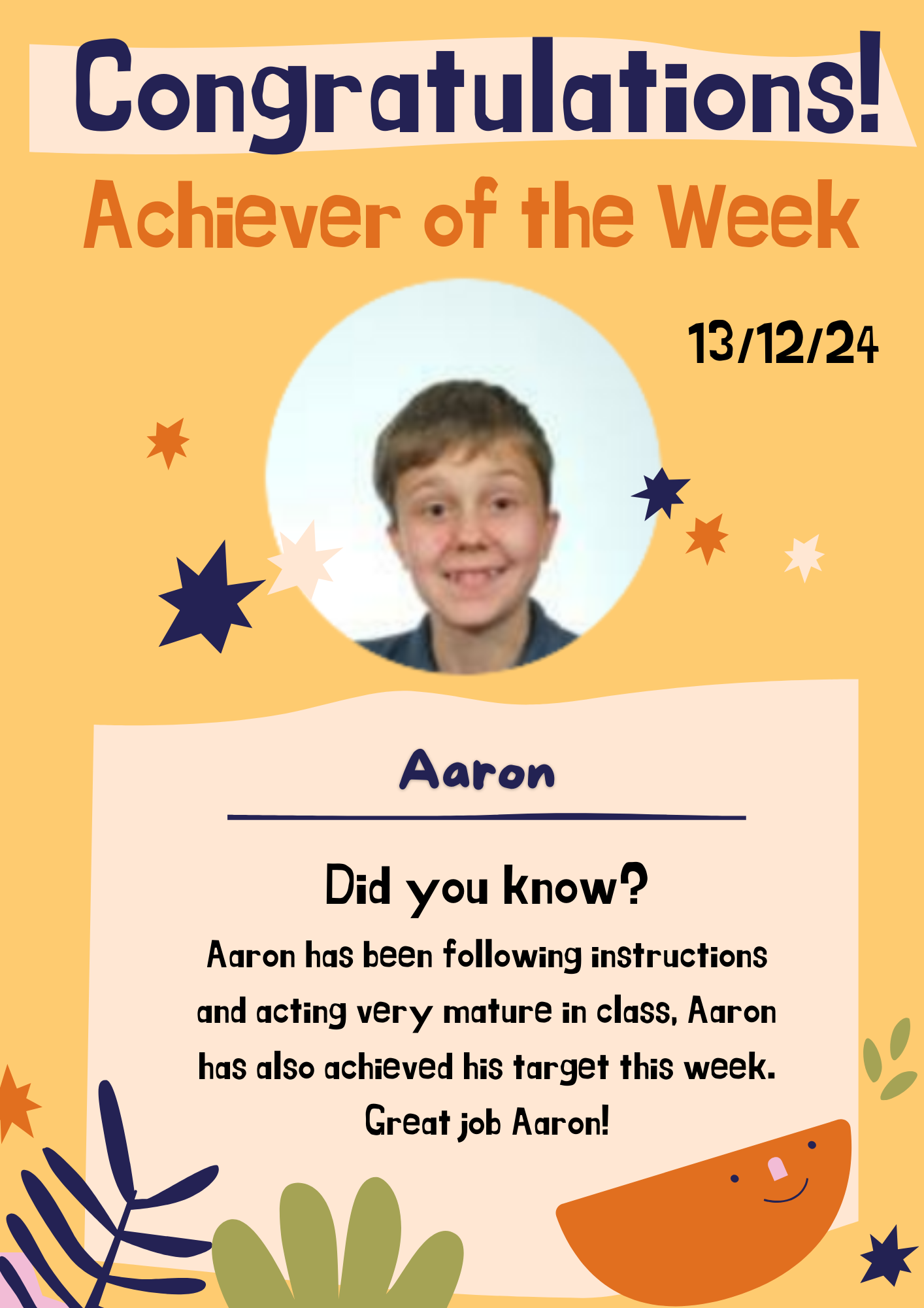 Image of ⭐️ ACHIEVER OF THE WEEK ⭐️