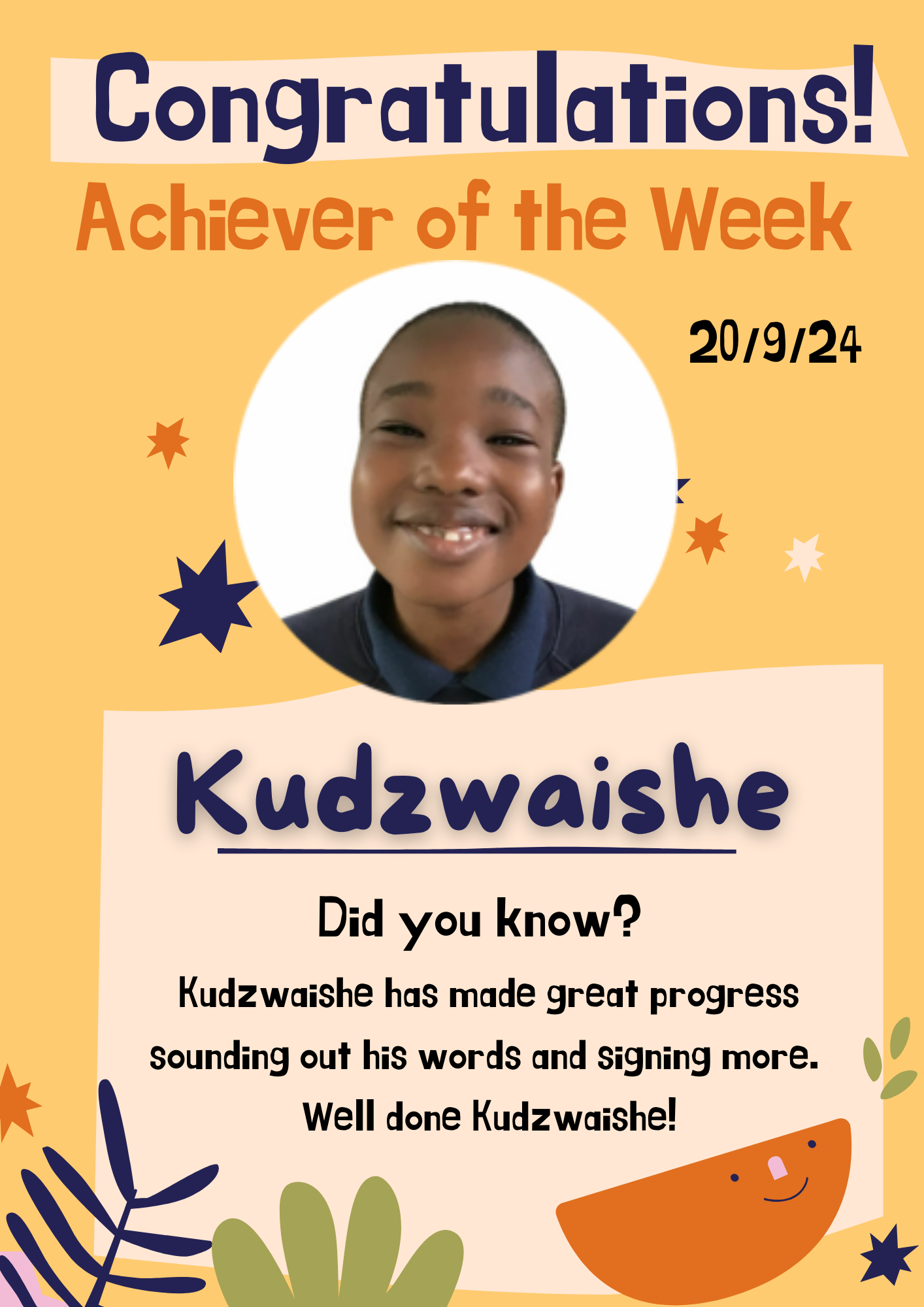 Image of 3T’s Achiever of the week