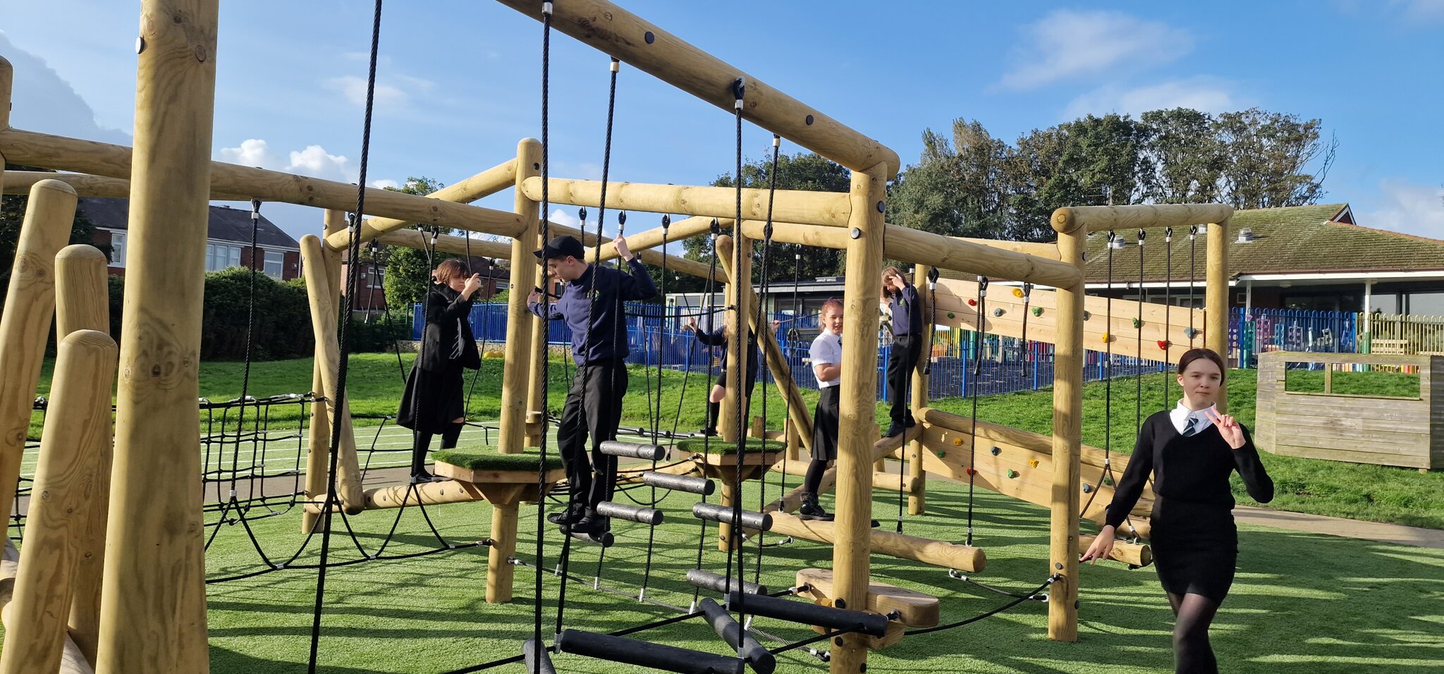 Image of Using the climbing frame