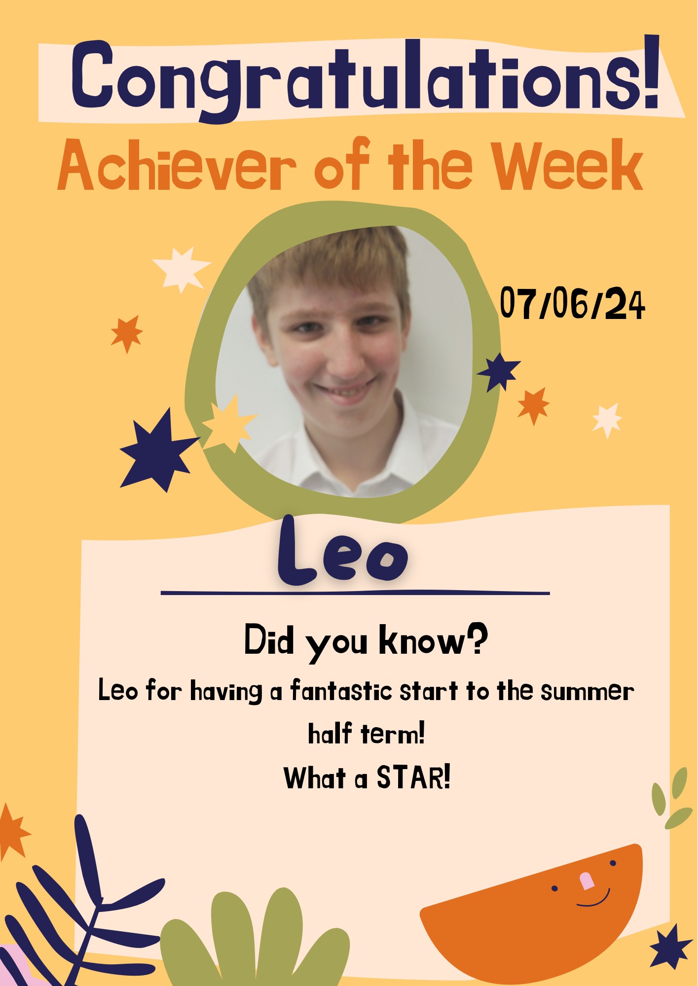 Image of 3T’s Achiever of the Week!