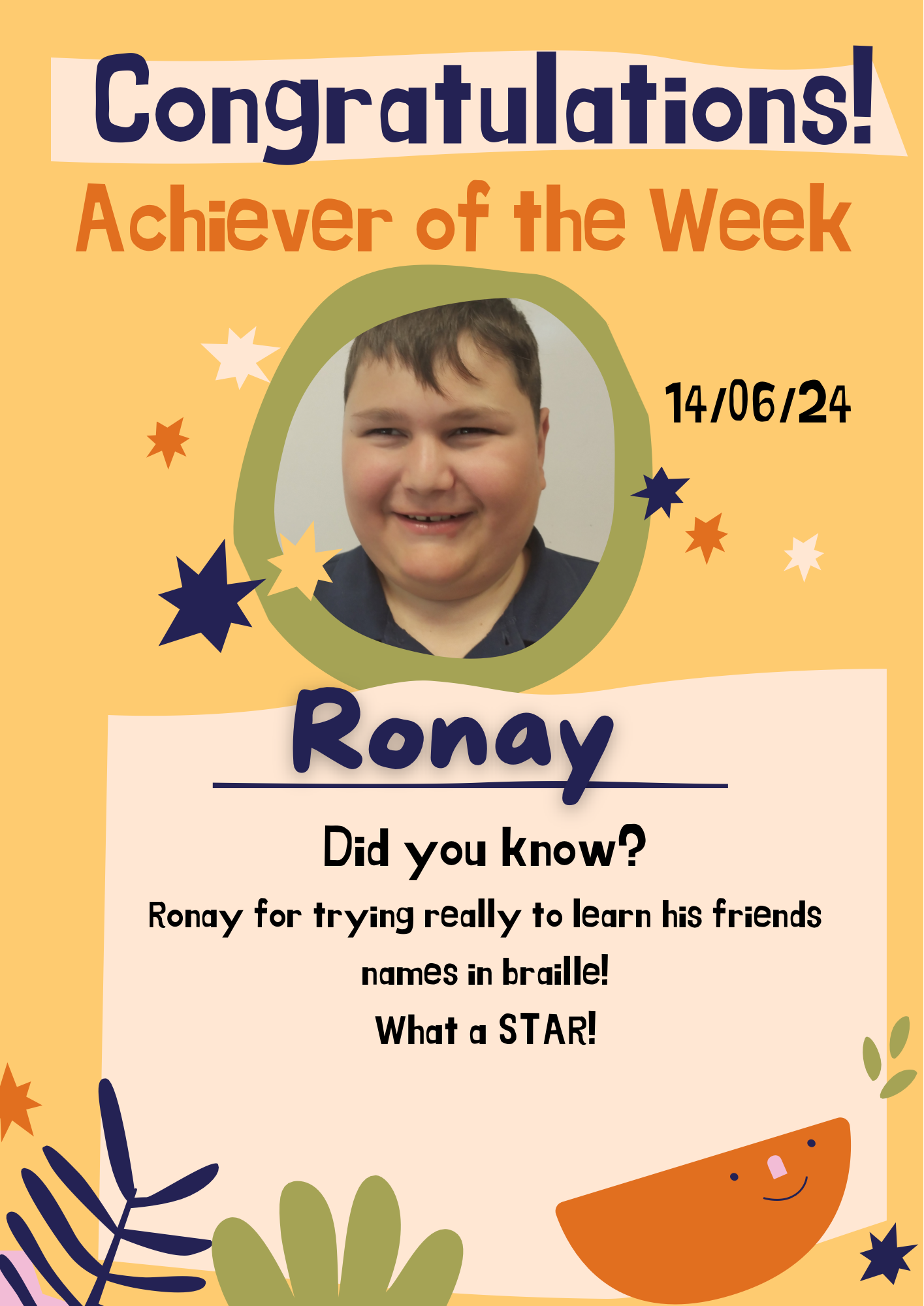 Image of 3T’s Achiever of the Week!