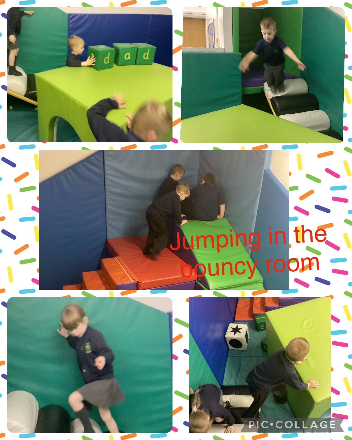 Image of Jumping in the bouncy room