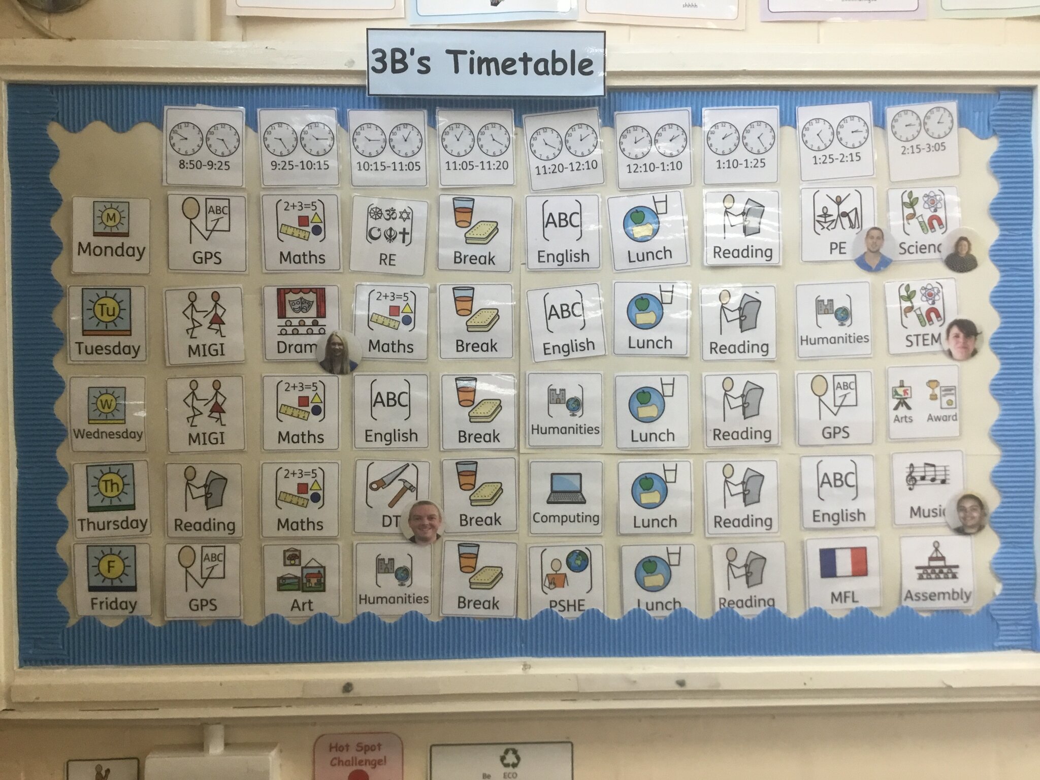 Image of 3B’s Timetable 