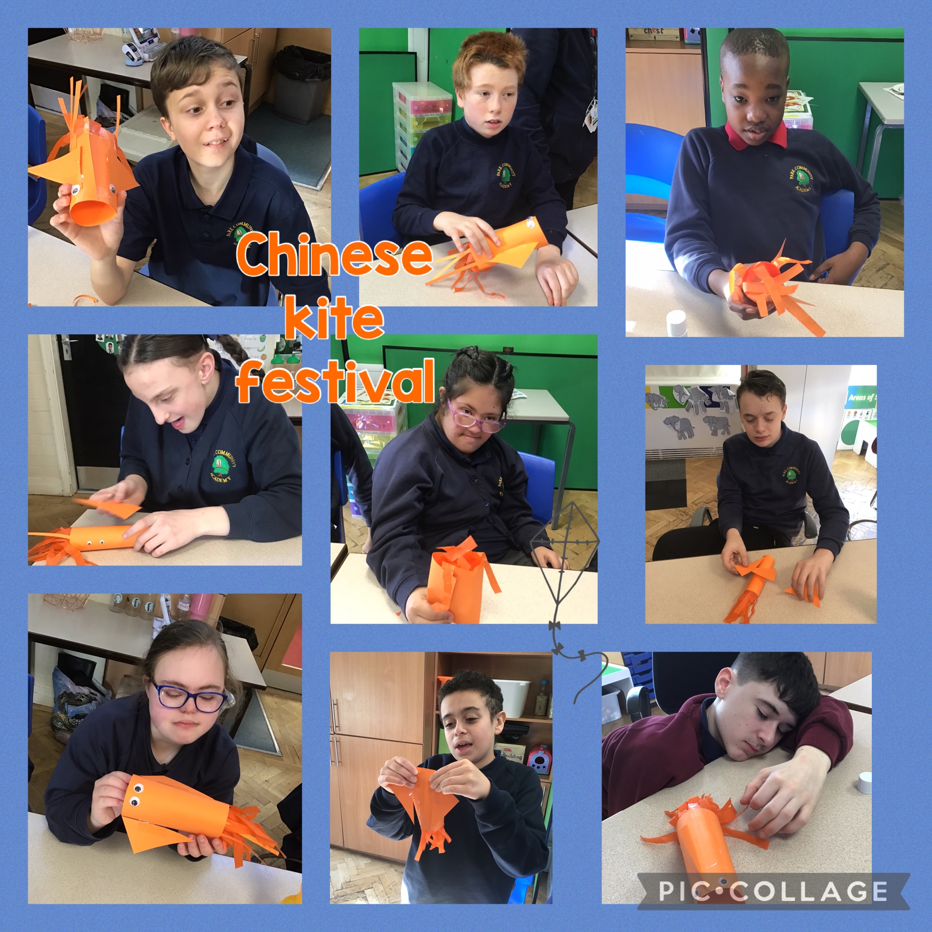 Image of Making our own Chinese goldfish kites 