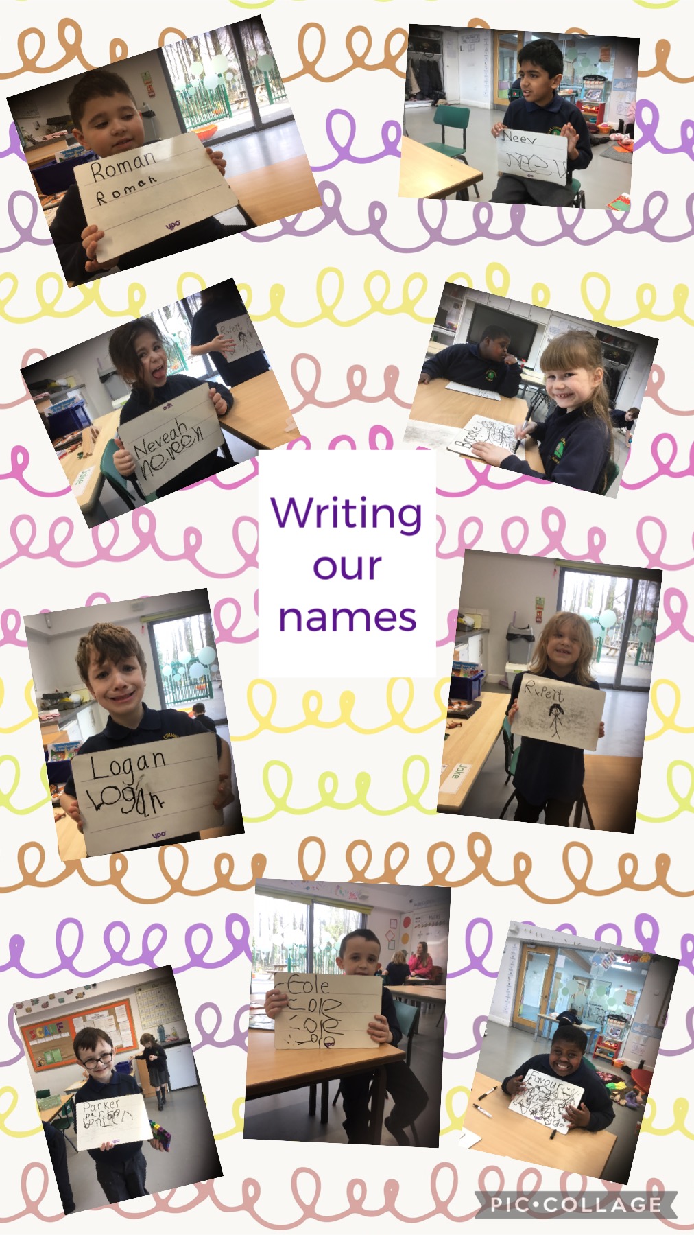 Image of Writing our names