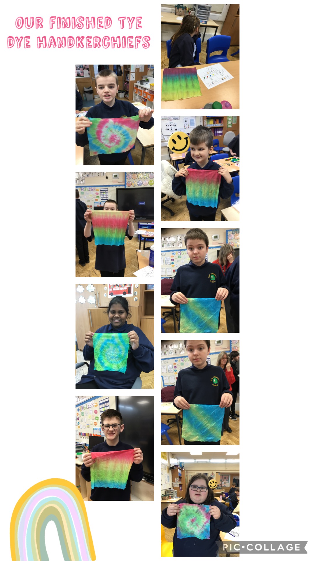 Image of Finished Tye Dye Handkerchiefs