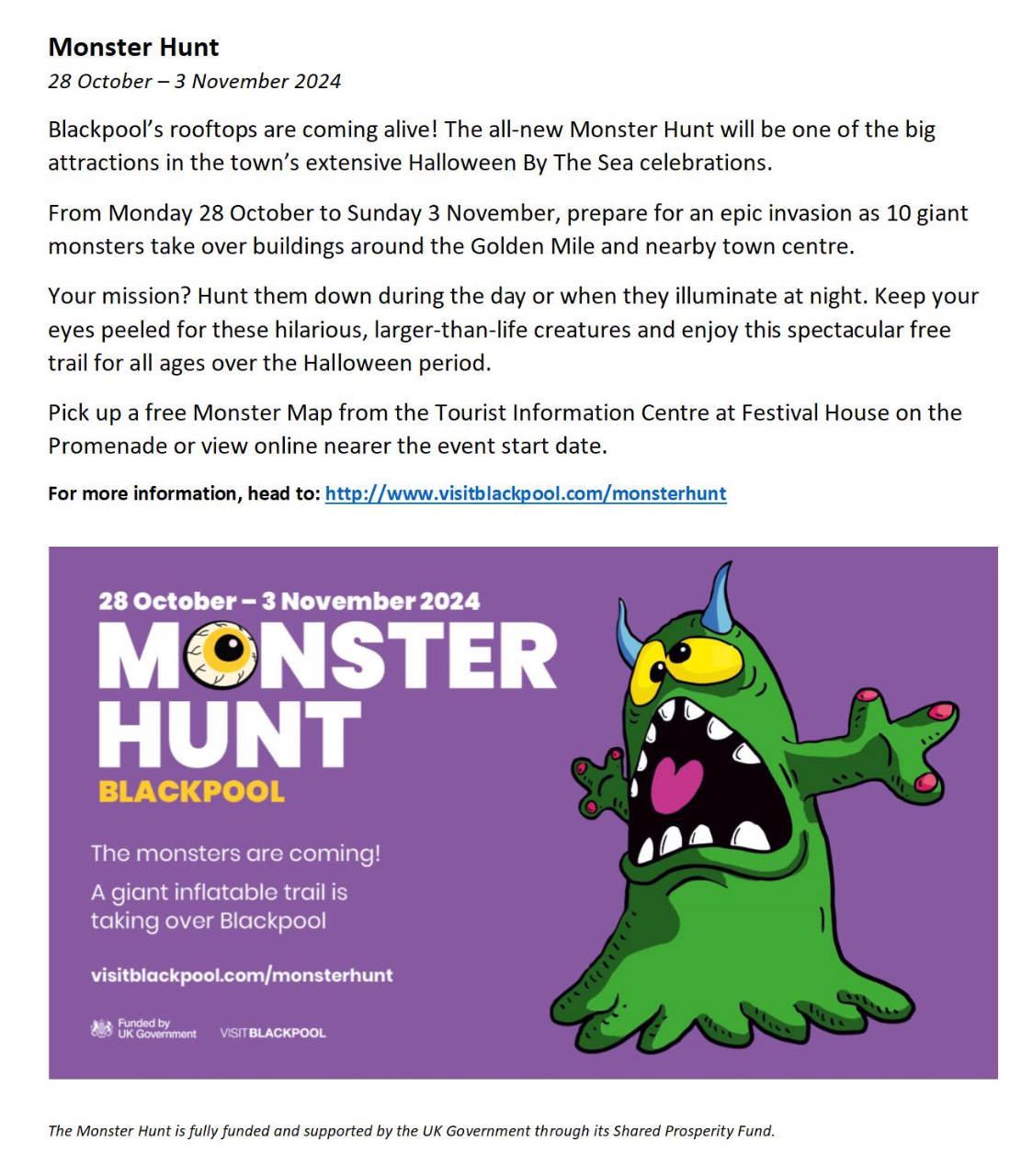 Image of Monster Hunt comes to Blackpool 