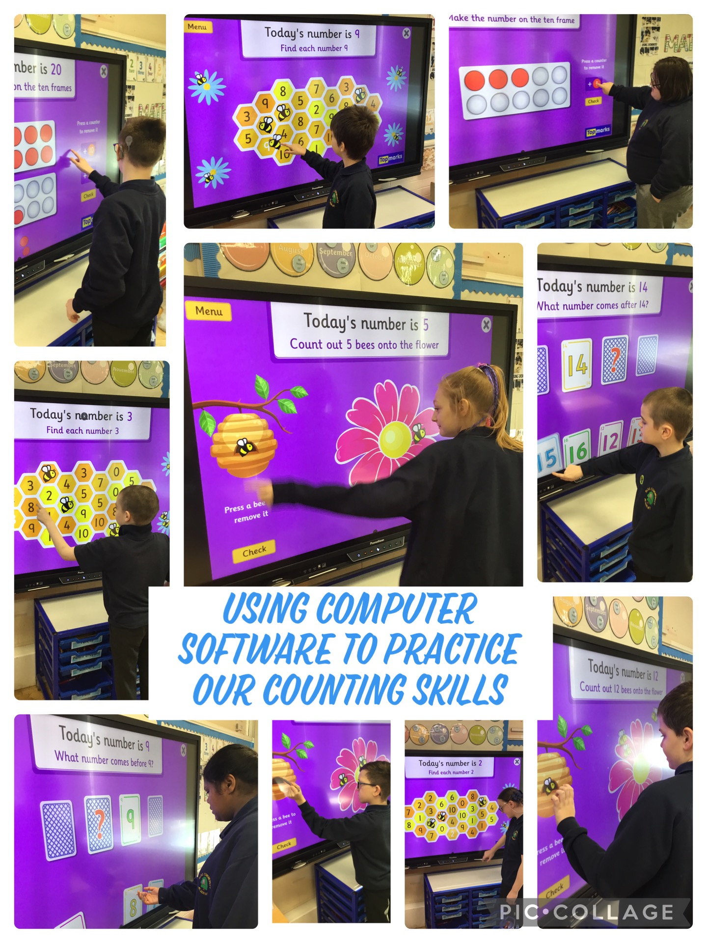 Image of Using computer software to practise counting 