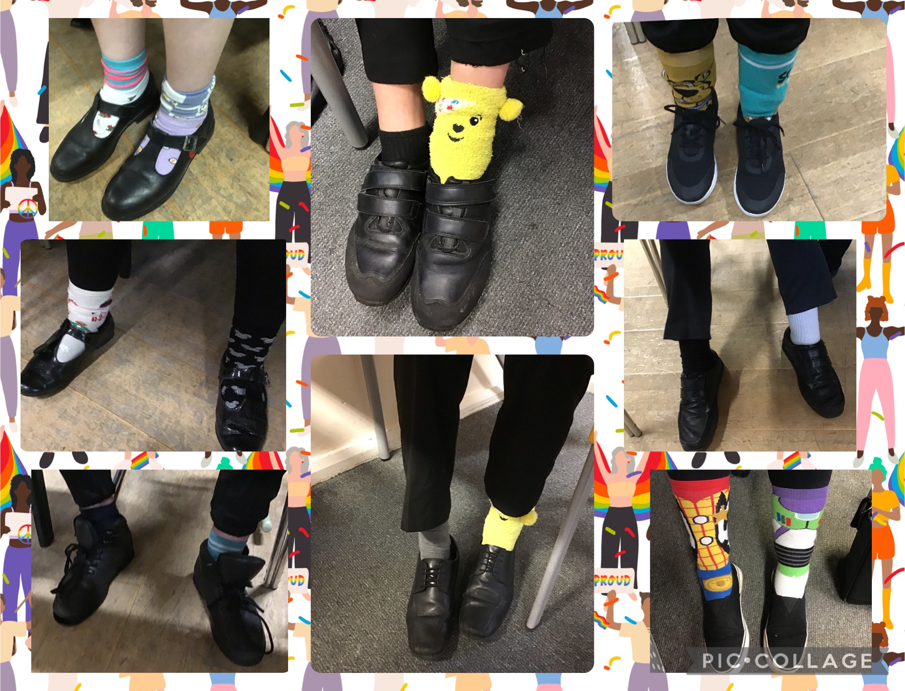 Image of Today we are wearing odd socks for anti-bullying week and showing respect to each other