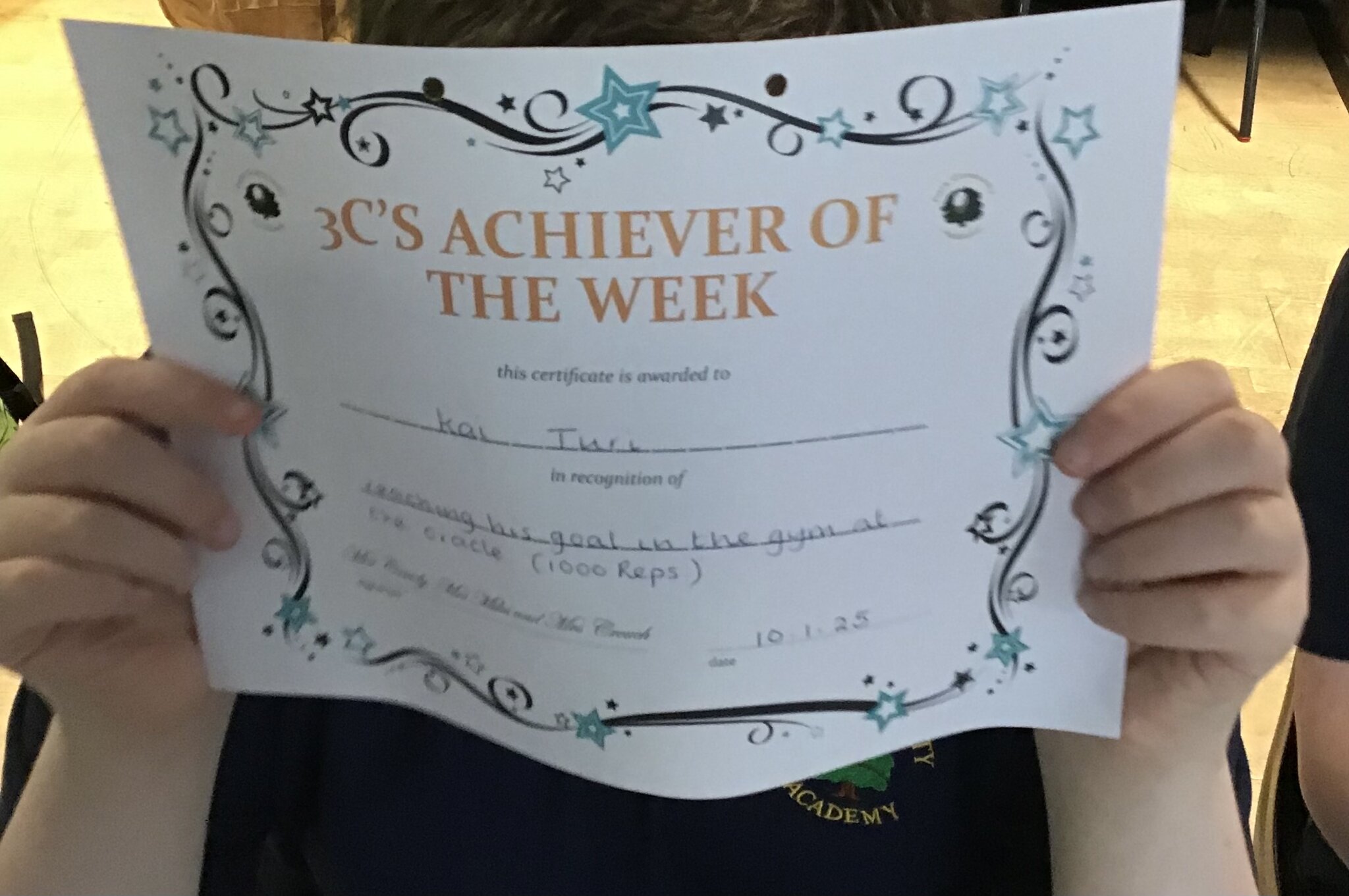 Image of Achiever of the week! 