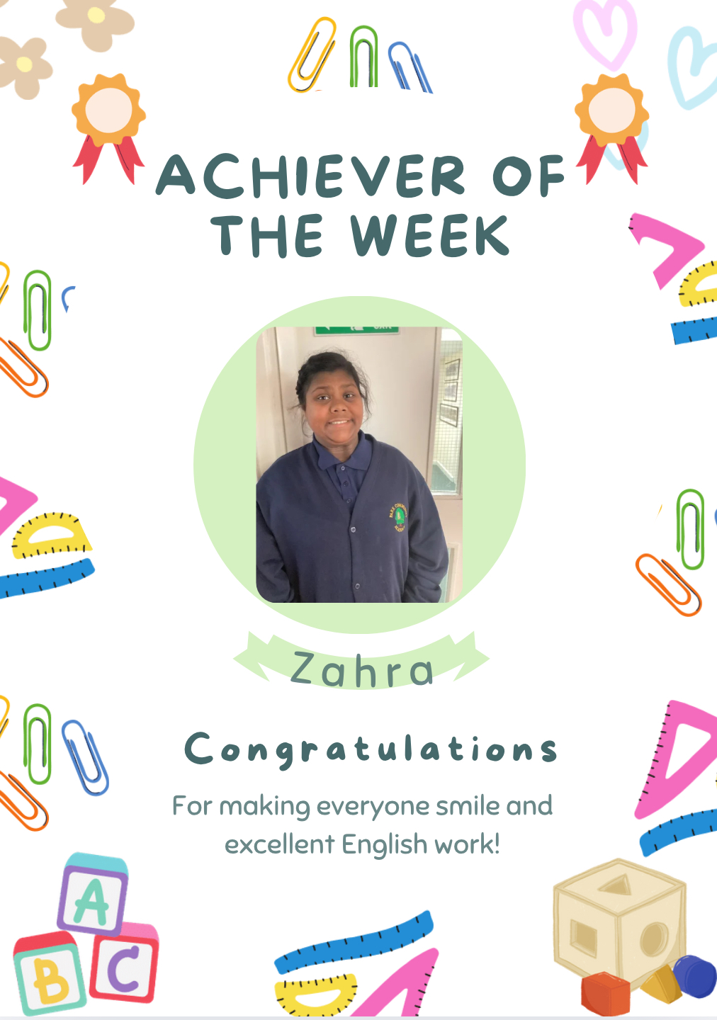 Image of Achiever of the week 