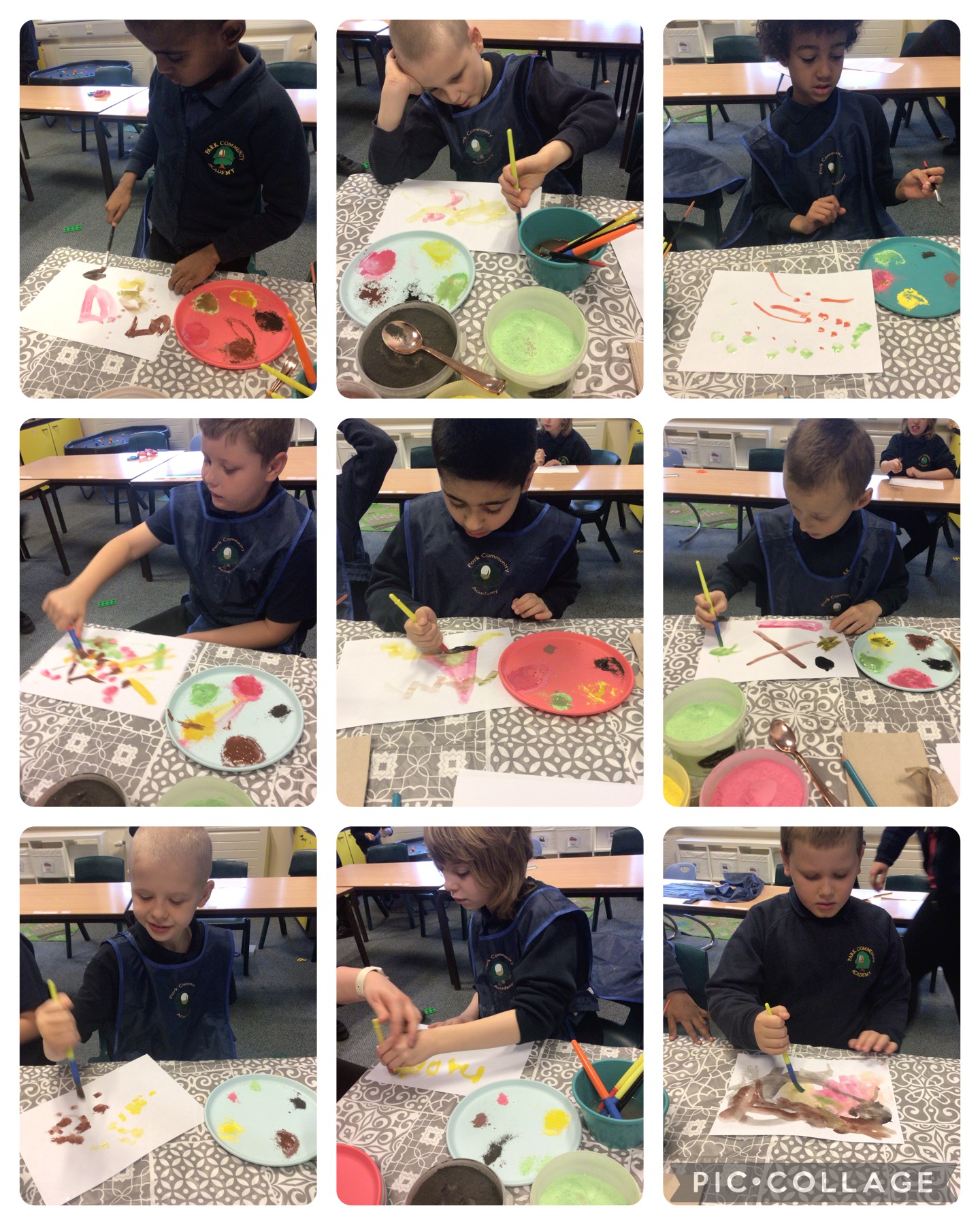 Image of Mixing pigments like the stone ages!