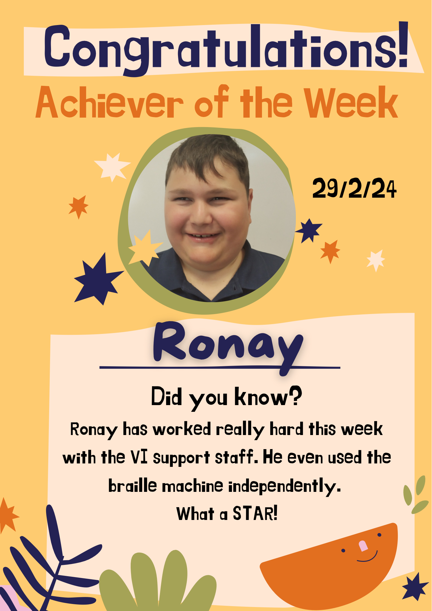 Image of Achiever of the Week! 