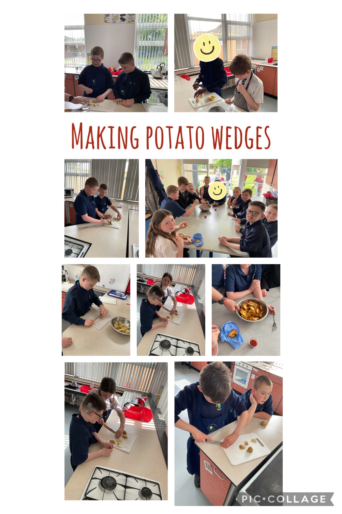 Image of Making potato wedges 