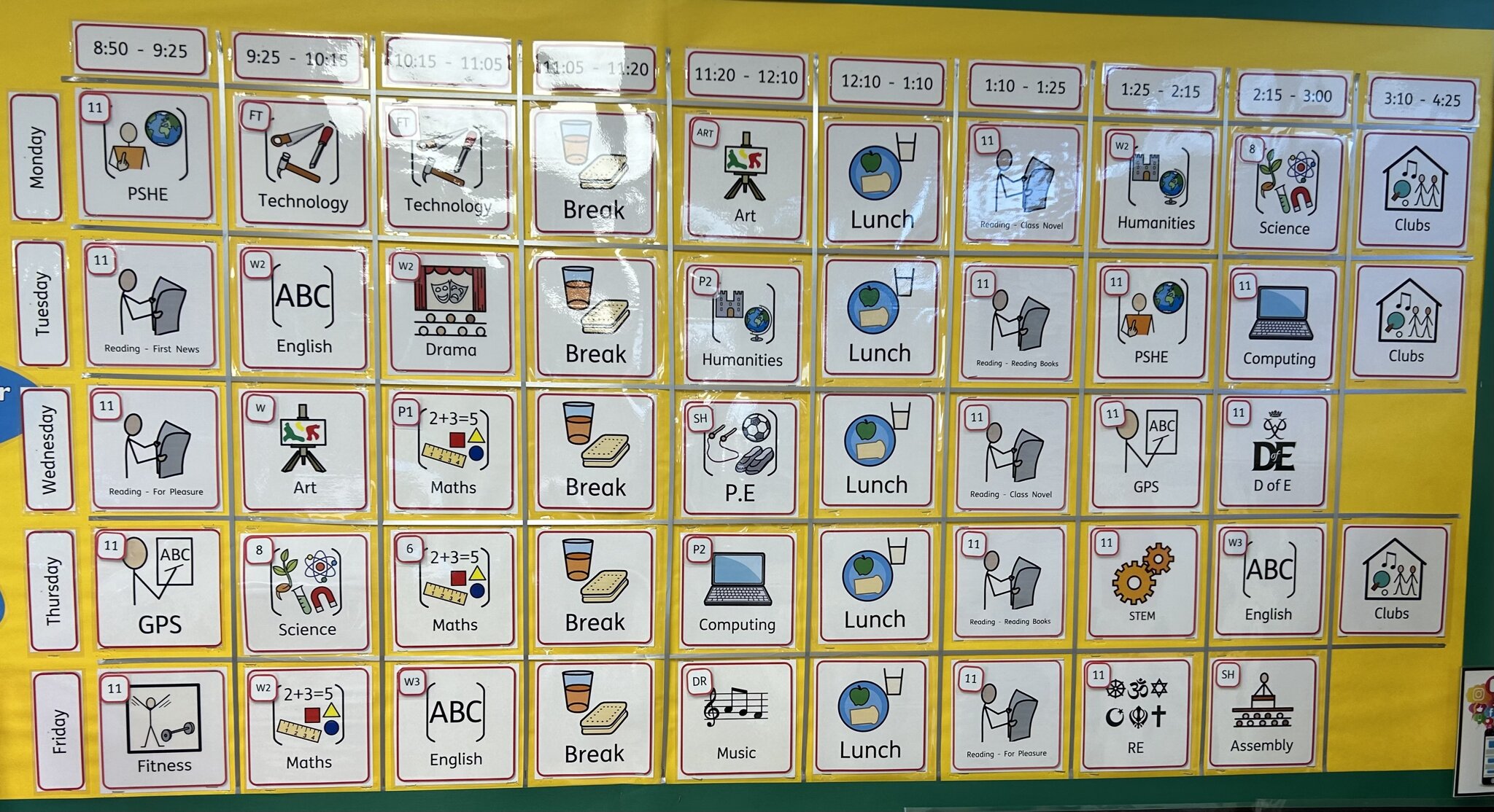 Image of Our timetable