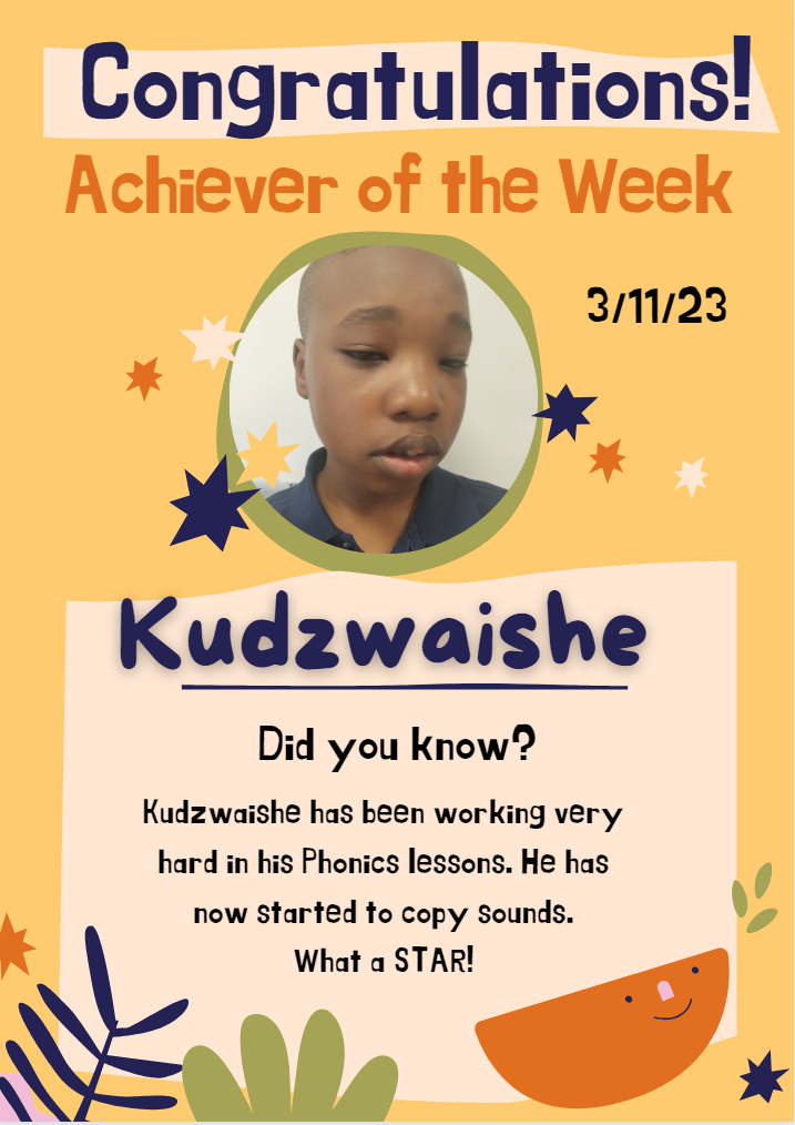 Image of Achiever of the Week!