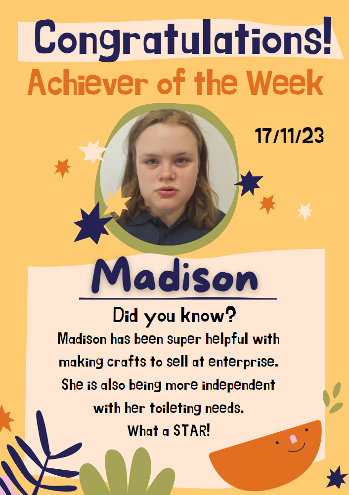 Image of Achiever of the Week!