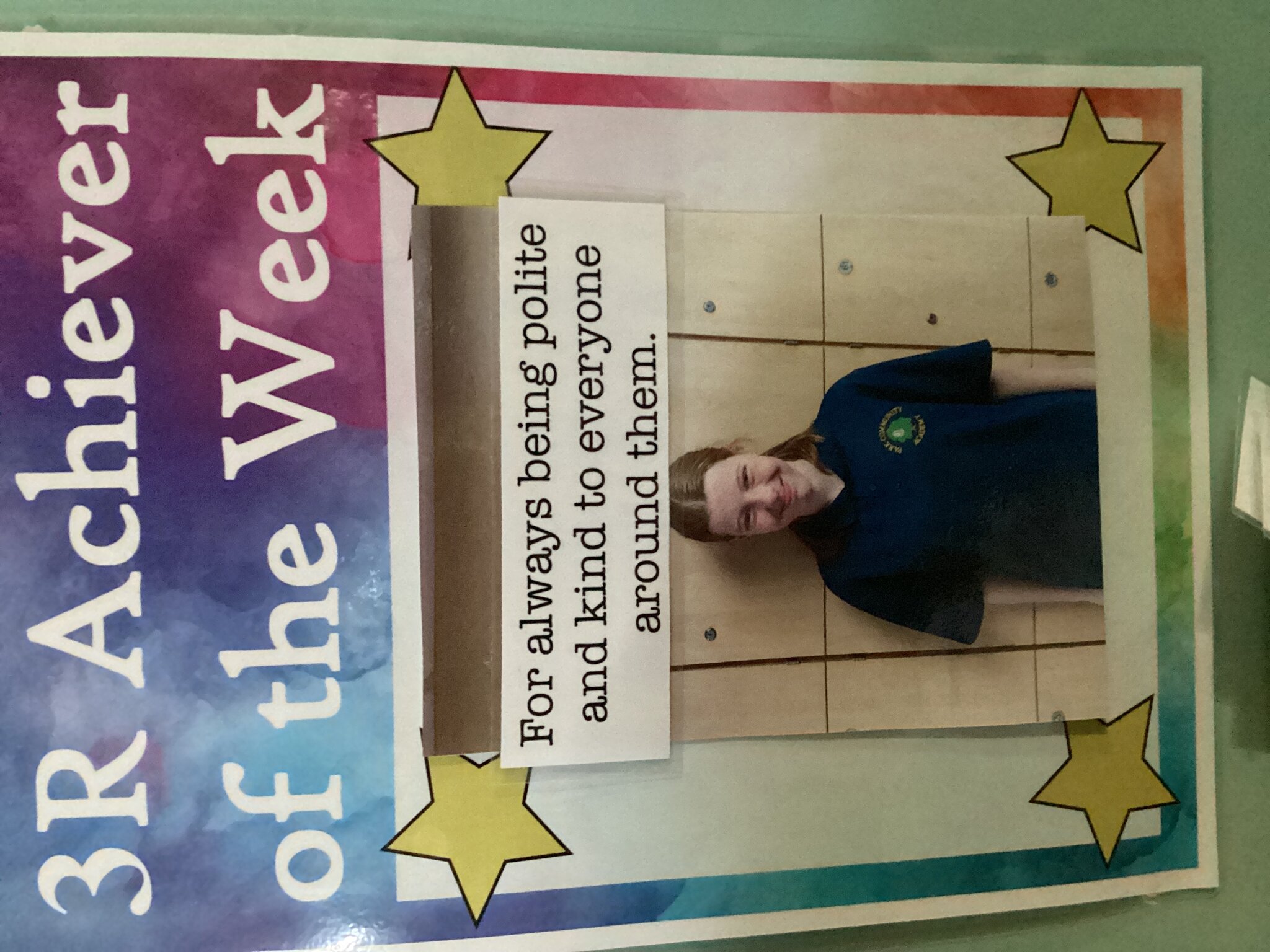 Image of Achiever of the week!