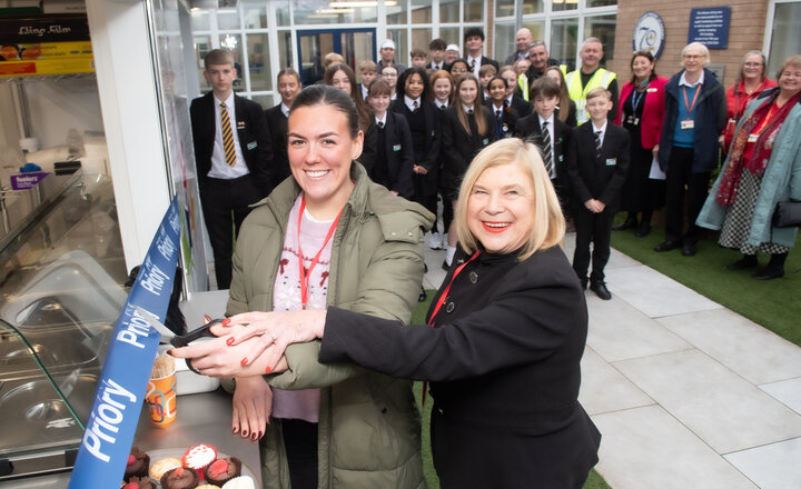 Image of Priory's new food service outlet is officially opened by former teacher